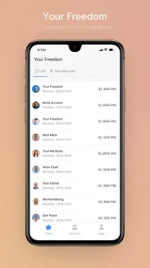 قائمة معلومات الحساب في Your Freedom